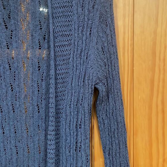 Coldwater Creek Crochet DusterOpen Front Cardigan Womens  M - Picture 5 of 8